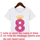 Crown Birthday Number Printed T-Shirt Kids Birthday Girl T-Shirt Custom Number Name Funny Cute Gift