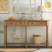 Solid Wood Sofa Table Console Table with 2 Drawers & Open Bottom Shelf, Classic Rustic Entryway Table Side Table for Living Room