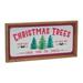 Set of 2 White and Red Christmas Tree Rectangular Wall Signs 19.75"