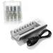 EBL 4-Pack Rechargeable AAA Batteries + 8 Bay Battery Charger for Ni-MH Ni-CD AA AAA Batteries