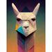 Geometric Angry Llama Fun Pastel Boho Unframed Wall Art Print Poster Home Decor