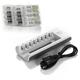 EBL 12-Pack 2800mAh AA Rechargeable Batteries + 8 Bay Battery Charger for AA AAA Ni-MH Ni-CD Rechargeable Battery