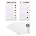 Uxcell Checklist Board Set 2 Pcs Plastic Memo Chore Chart Task Schedule with Blank Cardstock Pen My Chore White