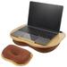 Lap Desk with Pillow Cushion Portable Bamboo Laptop Stand with Slot for Tablet / Phone Lightweight Laptop Desk Tray Computer Bed Table for Home Travel Support up to 14 Laptops