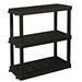 Hyper Tough Large 3-Tier Shelving Unit W36 x D18 x H38 Interlocking Multipurpose Garage Plastic Shelf Organizer Black