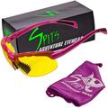 Spits Eyewear Top Or Bottom Bifocal Safety Glasses (Frame Color: Pink Magnifier: 2.50 Bottom Yellow)
