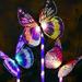 3 Pack Garden Solar Lights Solar Stake Lights Multi-Color Changing LED Butterfly Fiber Optic Decorative Lights for Yard Garden Solar Powered Light with LED Light Stake Outdoor