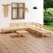 Aibecy 8 Piece Patio Set Solid Pinewood