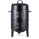 3-in-1 Round Charcoal Barbecue Grill Fire Pit Portable Charcoal Grill Adjustable Air Vent for Outdoor Picnic Camping