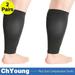 2XL(2Pack) Wide Calf Compression Sleeve Women Men Plus Size Leg Compression Sleeves Graduated Support for Circulation Recovery Shin Splints Leg Pain Relief Support Swelling Travel Black ChYoung