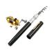 OWSOO Fishing Rod Reel Combo Kit Set Telescopic Portable Pocket Pen Fishing Rod Pole + Reel Aluminum Alloy Fishing Accessories