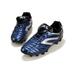 Frontwalk Boy s Soccer Cleats Round Toe Sneakers Lace Up Football Shoes Running Nonslip Trainers Adult Flat Dark Blue Long Cleats 3Y