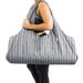Yogiii Large Yoga Mat Bag | The ORIGINAL YogiiiTotePRO | Large Yoga Bag or Yoga Mat Carrier with Side Pocket | Fits Most Size Mats (Striped Silver Grey)