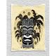 Tiki Bar Decor Tapestry Tiki God Mask Figure Palm Trees Ornate Flowers Sunny Summer Party Wall Hanging for Bedroom Living Room Dorm Decor 40W X 60L Inches Brown White Yellow by Ambesonne