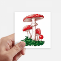 Delicious Red Poisonous Mushroom Illustration Sticker Square Waterproof Stickers Wallpaper Car Decal