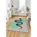 LaModaHome Area Rug Non-Slip Backing washable fine modern trend room Soft Machine Washable Bedroom Rug Indoor Outdoor Bathroom Mat Kids Child Stain Resistant Living Room Kitchen Carpet 3.3 x 5 ft