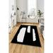 LaModaHome Area Rug Non-Slip - Black Vector Soft Machine Washable Bedroom Rugs Indoor Outdoor Bathroom Mat Kids Child Stain Resistant Living Room Kitchen Carpet 2 x 3.3 ft