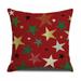 18x18inch Christmas Pillow Covers Christmas Pillows Decorative Throw Pillows Covers Farmhouse Red Stripe Plaid Pillow Covers for Couch Sofa Christmas Decorations Holiday Pillow Cases