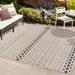 Ormond High-Low Modern Trellis Geometric Cream/Black 3 ft. x 5 ft. Indoor/Outdoor Area Rug