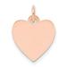 14k Rose Gold Plain .018 Gauge Engraveable Heart Disc Charm XRM195/18