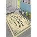 LaModaHome Area Rug Non-Slip - Cream Alphabet and number Soft Machine Washable Bedroom Rugs Indoor Outdoor Bathroom Mat Kids Child Stain Resistant Living Room Kitchen Carpet 3.3 x 6.6 ft