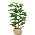 Artificial Palm Tree 39 Artificial Fiddle Leaf Fig Tree with Woven Basket Faux Palm Tree in Pot Artificial Plants for Home Office Indoor Decor