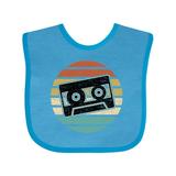 Inktastic Vintage Cassette Tape Silhouette Boys or Girls Baby Bib