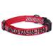 Red Personalized Reflective Traffic Dog Collar, Small