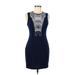 Gianni Bini Casual Dress - Sheath: Blue Graphic Dresses - Women's Size Medium