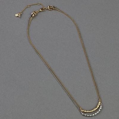 Lucky Brand Two Tone Bar Layer Necklace - Women's Ladies Accessories Jewelry Necklace Pendants