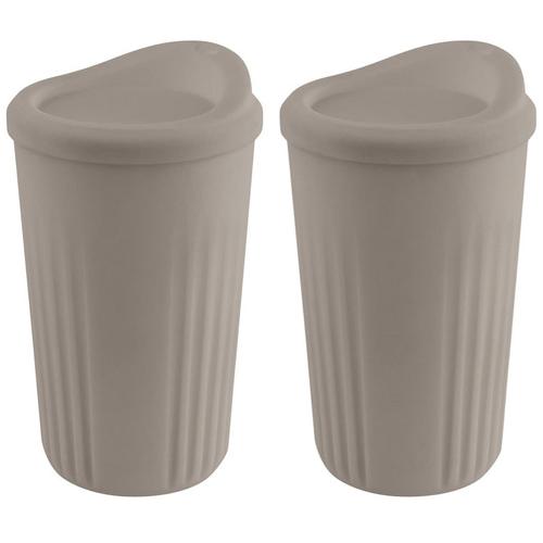 „Becher APS „“TO GO““ Trinkgefäße Gr. Ø 8,5 cm x 13,5 cm, 400 ml, braun (mokka) Kaffeebecher und Kaffeetassen Ø 8,5 cm, Inhalt 400 ml, 2-teilig“