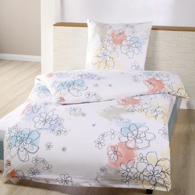 Bettwäsche DYCKHOFF "Grafikblumen", bunt, B/L: 135cm x 200cm, , Frottee, B/L: 80cm x 80cm, Frottee, Obermaterial: 75% Baumwolle, 25% Polyester, Bettwäsche, aus Weichfrottier Image