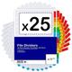 [25 Pack] A4+ File Dividers Extra Wide Numbered 1-10 A4+ Extra Wide Subject Dividers 10 Part with Numbers Multipunched Reinforced Colour Tabs 150gsm (25)