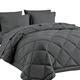 CozyLux Full Comforter Set with Sheets 7 Pieces Bed in a Bag Dark Grey All Season Bedding Sets with Comforter, Pillow Shams, Flat Sheet, Fitted Sheet and Pillowcases