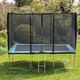 Kanga 7x10FT or 305cm x 213cm Rectangular Trampoline with Green Coloured Padding, Safety Net Enclosure, Weather Cover and Ladder