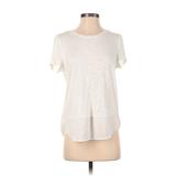 Express Short Sleeve Top White Crew Neck Tops - Women's Size Small