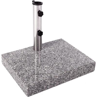 anaterra® Sonnenschirmständer - Granit, 25 kg, Quadratisch, mit Griff, Edelstahl - Schirmständer,