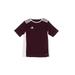 Adidas Active T-Shirt: Burgundy Color Block Sporting & Activewear - Kids Boy's Size Medium