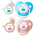 Clips de sucette en silicone pour bébé porte-sucette de luxe couronne de princesse et de prince