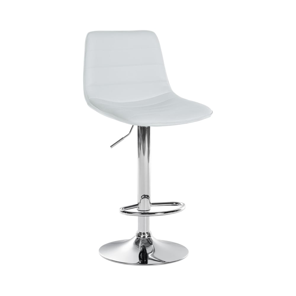 Tabouret de bar ajustable pivotant en pvc et synthetique Blanc