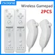 2PCS Fernbedienung mit Nunchuk Controller für Wii Konsole Wireless Gamepad mit Motion Plus für Wii