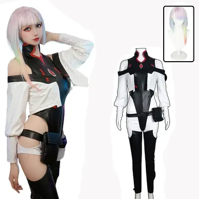 Cosplay Anime Cyberpunk Edger unners Lucy Kostüm Bodysuit Overalls Jacke Perücke voller Anzug Image