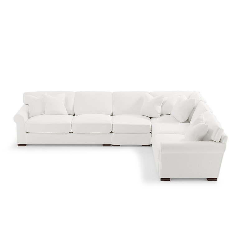 Cleo Upholstered Sectional - Pre-Configured, 4-Pc Sectional, Livesmart Performance Presley Pearl / 4 Pc Sectional - Grandin Road