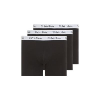 Boxer "BRIEF 3 PACK", Herren, Gr. M (50), 3 St., schwarz, Jersey, Obermaterial: 95% Baumwolle, 5% Elasthan, CALVIN KLEIN UNDERWEAR, unifarben, körpernah, Unterhosen, mit längerem Bein Image