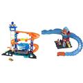 Hot Wheels City HDP06 - Hai-Angriff Parkgarage Spielset & HDR30 - Gorilla-Angriff mit 1 Auto, mit Anderen Sets verbindbar, Set mit Tankstelle, Autorennbahn Spielzeug für Kinder ab 4 Jahren