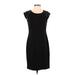 Calvin Klein Casual Dress - Sheath Scoop Neck Short sleeves: Black Print Dresses - Women's Size 4