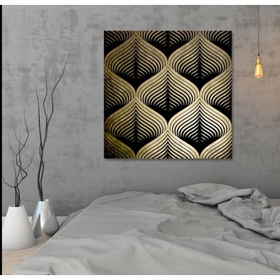 Acrylglasbild LEONIQUE "Blätter - Acrylbilder mit Blattgold veredelt", gold (farbe bild(er): gold), B:90cm H:90cm, Bilder, Goldveredelung, Handgearbeitet, Gerahmt, Edel Image