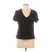 J.Crew Short Sleeve T-Shirt: Black Print Tops - Women's Size Medium