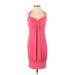 VS Bra Tops Casual Dress Plunge Sleeveless: Pink Print Dresses - Women's Size X-Small