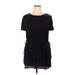 H&M Casual Dress - Mini Crew Neck Short sleeves: Black Print Dresses - Women's Size 14